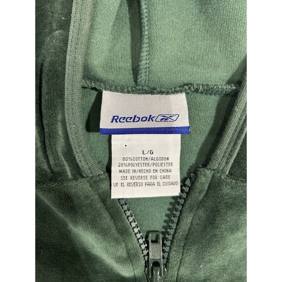 Green Bay Packers Womens Reebok Green Velour Full Zip Hoodie Sweatshirt  LG P1 - Picture 3 of 10
